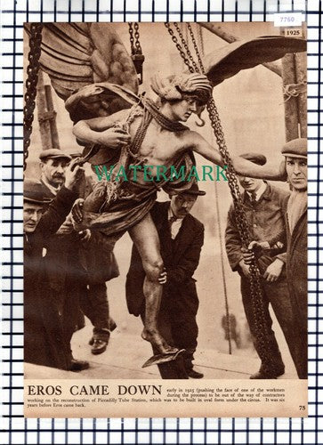 (7760) Eros Statue Down - c.1939 Cutting