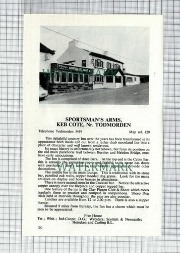 C7529) Splinters Formby Sportsman's Arms Keb Cote Todmorden c.1970s Cutting
