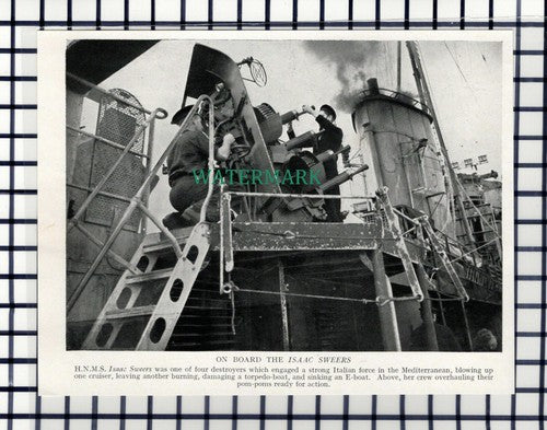 C6904) HNMS ISAAC SWEERS Destroyer Ship - c.1945 Clip