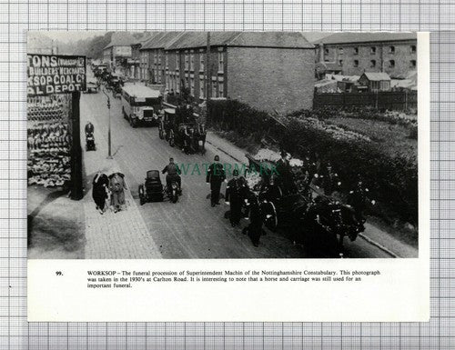 C7636) Worksop Superintendent Machin Police Funeral - Cutting