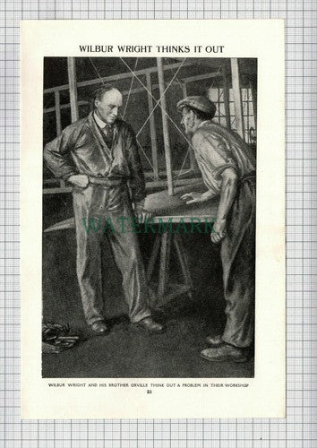 C7612) WIlbur & Orville Wright - c.1950s Cutting