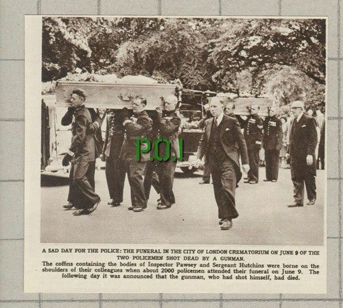 Inspector Pawsey Hutchins Funeral London Crematorium Police -1961 News Clipping