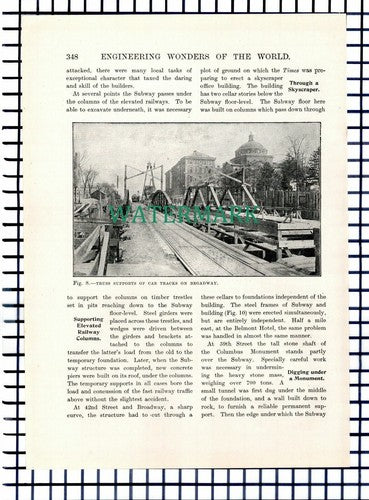 (7478) The New York Subway Elm Street Broadway ~ c.1920s 13-Side Article