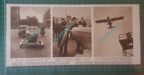 The Fulton Airphibian Westminster Bridge Croydon Airport - 1948 Clipping