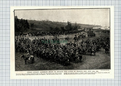 (6599) Indian Cavalry Somme World War One WW1 - c.1916 Book Print