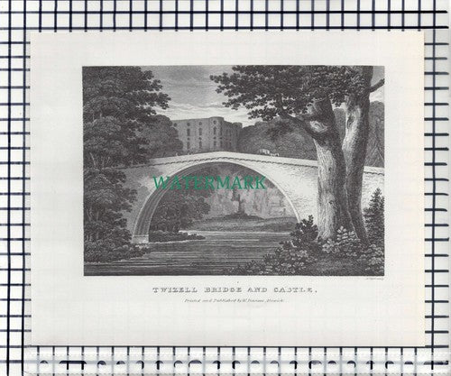 Dunstanborough Castle Northumberland / Twizell Bridge - c.1960s Book Print