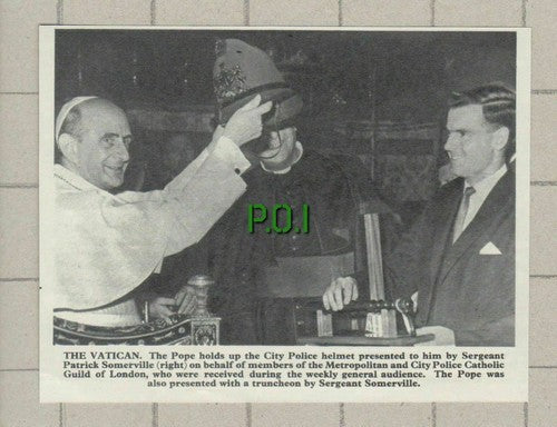(5254) Sergeant Patrick Somerville Police Catholic Guild Pope - 1964 Clip