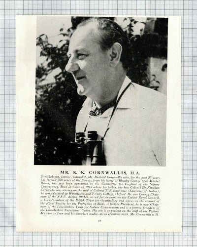 Mr Richard Cornwallis Bleasby Grange Market Rasen Nature RSPB - 1967 Clipping