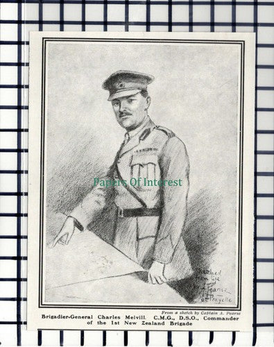 C5845) Brig Gen Charles Melvill 1st New Zealand Brigade - 1919 Cutting