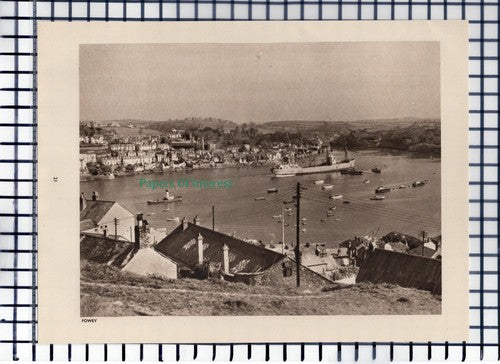 (6536) Fowey Cornwall - c.1930s Print / Cutting