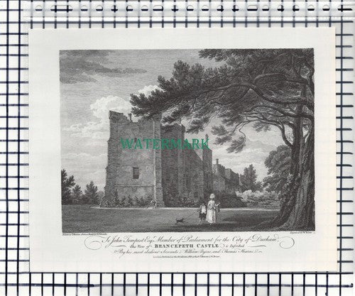 Brancepeth Castle County Durham - c.1960s Book Print