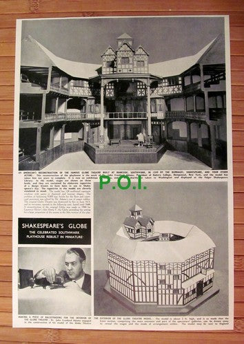 (X66) Dr John Cranford Adams Shakespeare Globe Theatre Miniature - 1950 Clip