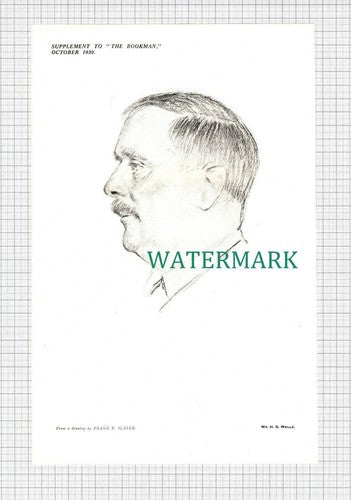H G Wells Frank E Slater - 1930 Cutting / Print
