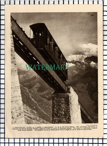 (7525) Niesen Railway Bernese Oberland - 1930s Cutting
