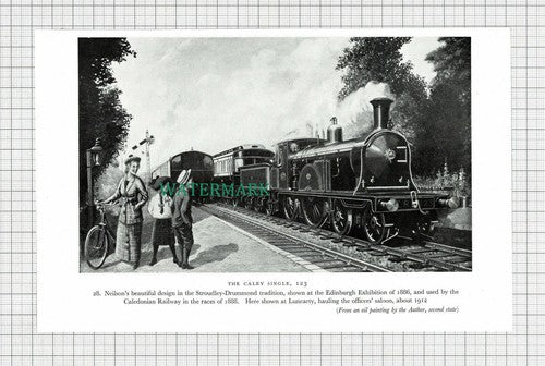 C2958) The Caley Single 123 Luncarty Railway Train Engine - c.1950s Cutting