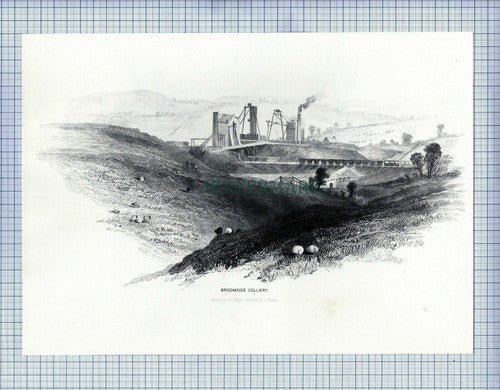 PITTINGTON BROOMSIDE COLLIERY MINE MINING PRINT 1987 (X1706)