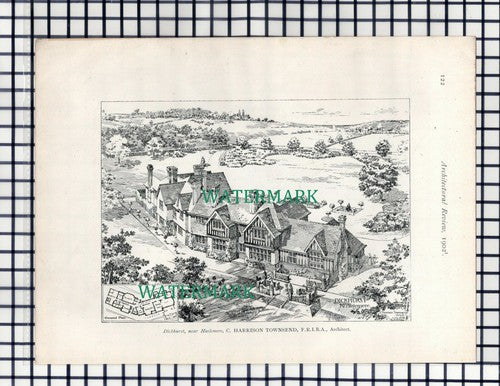 (8237) Dickhurst Near Haslemere Surrey Harrison Townsend - 1902 Book Print
