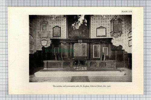 C7480) St Stephen Church Coleman Street London - 1948