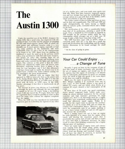 (6504) The Austin 1300 Car Review - 1969 Article