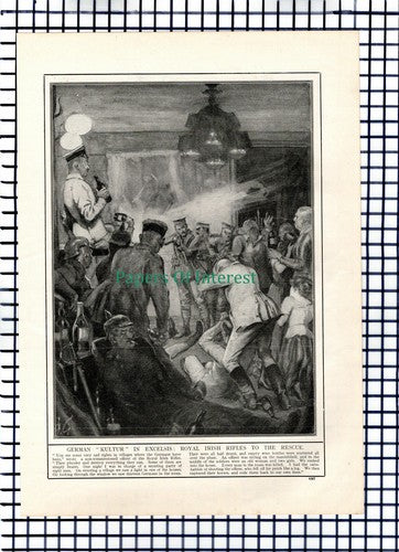 X1354) Royal Irish Rifles World War One - c.1918 Book Print