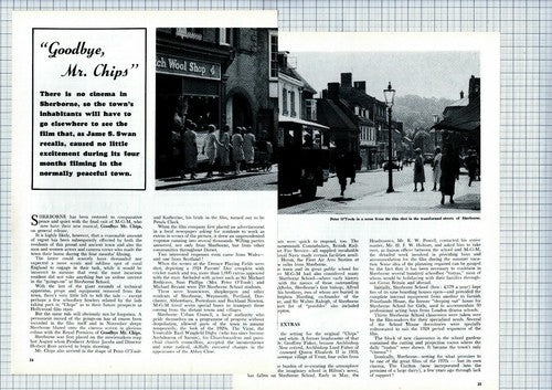 (6176) Sherborne Dorset Goodbye Mr Chips Film - 1969 Article
