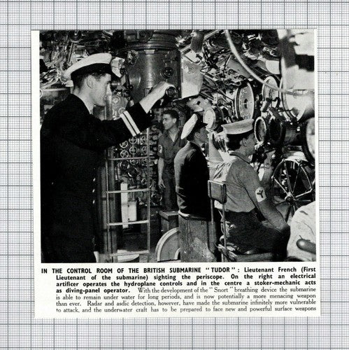 British Submarine TUDOR Lieutenant French - 1950 Small News Clipping