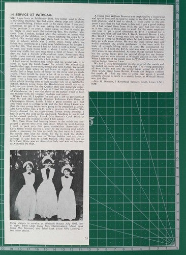 Withcall House Lincolnshire Edith Leak Maud Borman - 1977 Clipping / Print