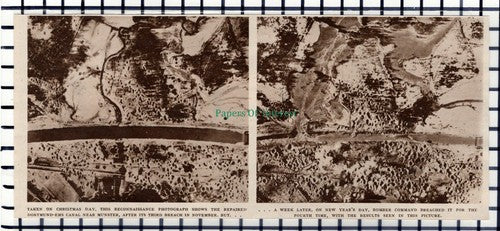 C5770) Dortmund-Ems Canal Munster Germany World War 2 - 1945 Cutting
