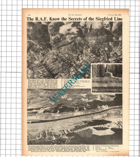 RAF Siegfried Line World War Two - 1940 Clipping / Print