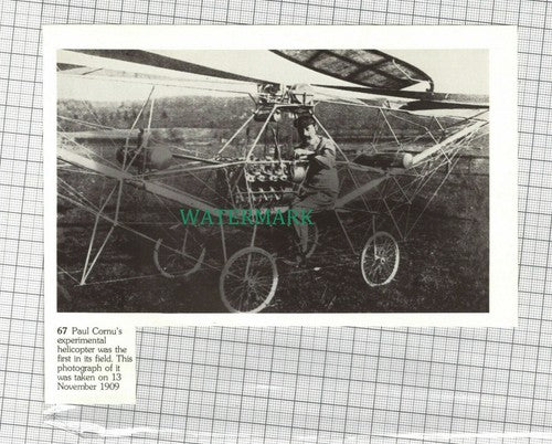 C1896) Paul Cornu Experimental Helicopter - Cutting