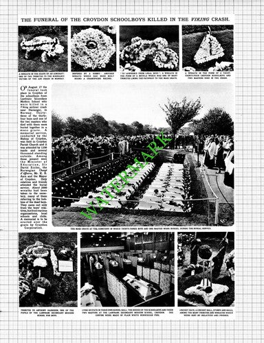 Lanfranc School Croydon Air Crash Funeral - 1961 Cutting