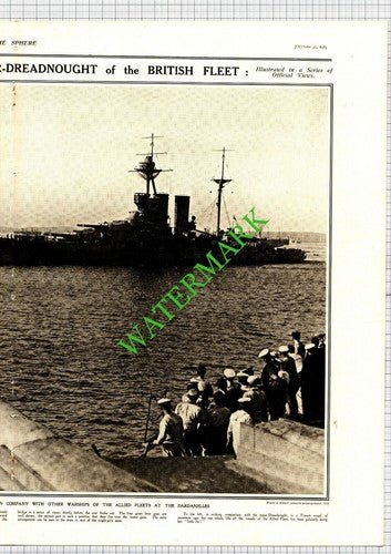 HMS QUEEN ELIZABETH Ship Super -Dreadnought - 1915 Article