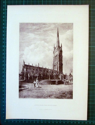 X1035) Louth Cathedral England - c.1895 Print
