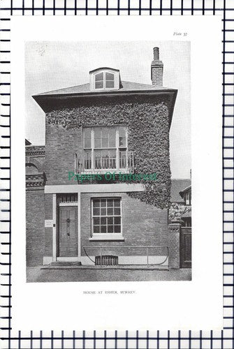 (6918) No 6 Southwood Lane Highgate London / Esher Surrey House Print / Cutting