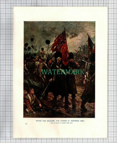 (5438) Guards At INKERMAN Robert Gibb - c.1910 Print