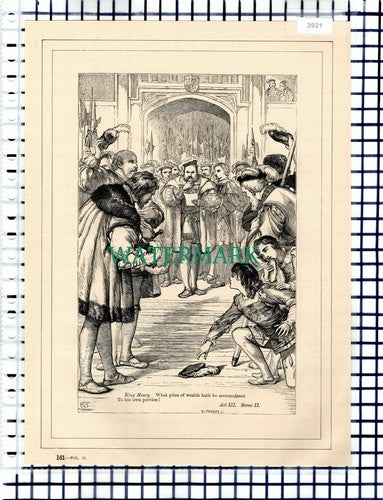 Shakespeare King Henry VIII Act III - c.1880 Print