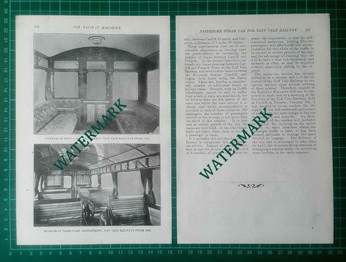 Taff Vale Railway Mr T G Riches Passenger Steam Car Beasley - 1904 Article