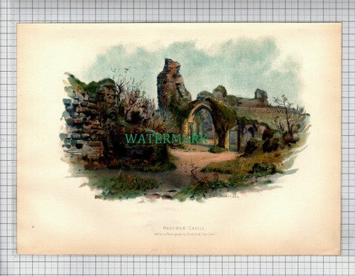 HASTINGS Castle - c.1910 Print
