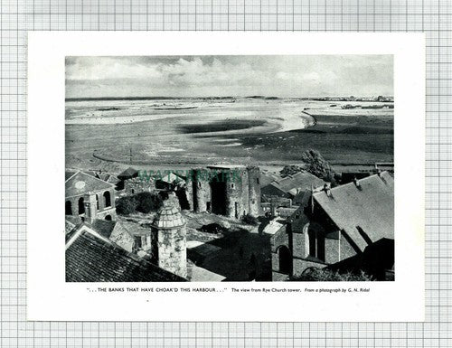 (6851) View From Rye Church Tower Sussex - 1954 Cutting