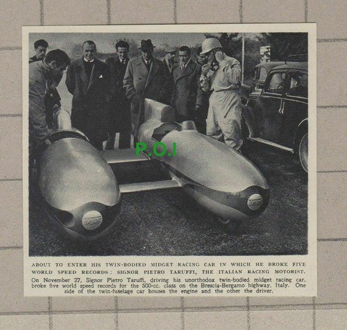C1832) Signor Pietro Taruffi Italian Racing Driver Midget Car - 1948 Clip