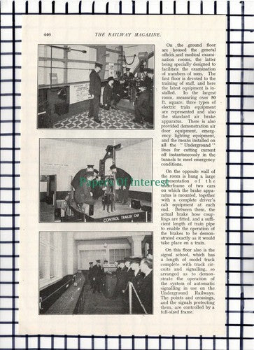 C5272) Underground Railways Training School Lambeth - 1930 Article