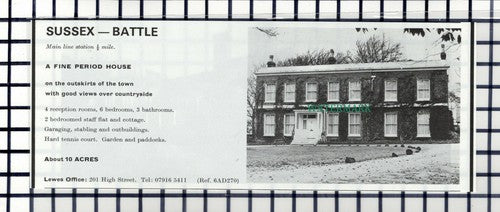 C6890) Battle Sussex House Sale Advert - 1978 Cutting