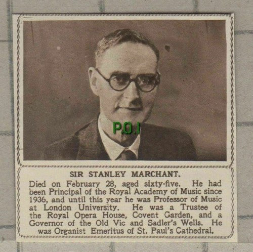 (C403) Sir Stanley Marchant Royal Academy of Music Old Vic - 1949 Clip