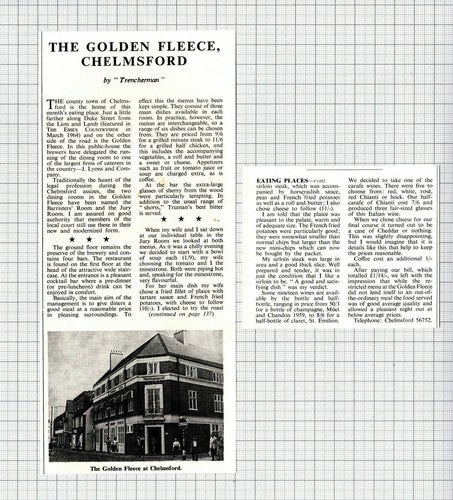 The Golden Fleece Chelmsford Essex - 1965 Two-Part Cutting