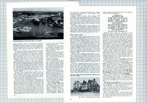 (6189) Thomas Hardy Weymouth Budmouth Dorset - 1970 Article