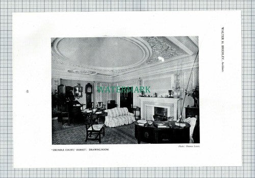 X1919) Crundle Court Dorset / High Green Ilkley Yorkshire 1911 Cutting / Print