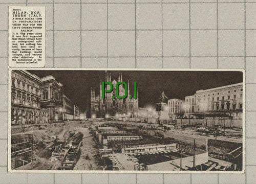 Milan Italy Underground Railway - 1961 News Clipping