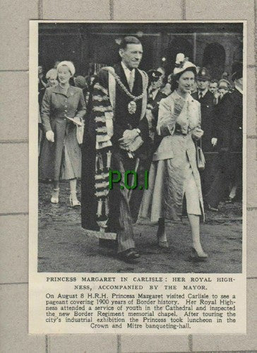 (5228) Princess Margaret With Mayor of Carlisle - 1951 Cutting