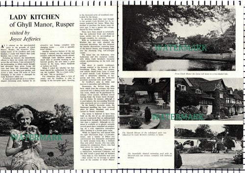 (8459) Sir Geoffrey & Lady Kitchen Ghyll Manor Rusper - 1965 Article