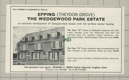 Theydon Grove Epping Essex Wedgewood Park Estate - 1968 Sale Advert